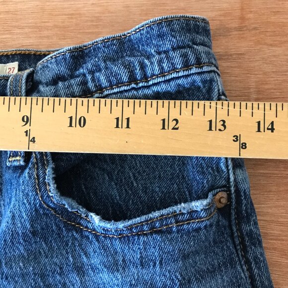 Levi's Ribcage Straight Ankle Jeans Women 27 Blue Button Fly Medium Wash Stretch - Picture 11 of 15